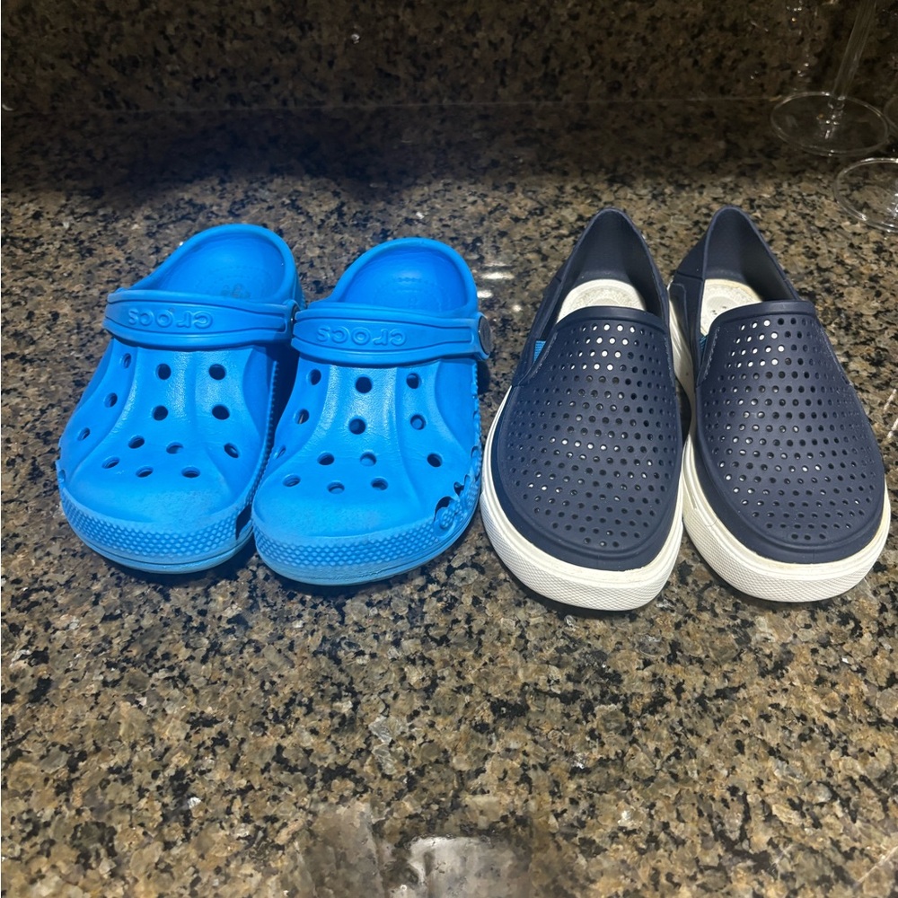 CROCS Kids  Shoes in Bright Blue and Dark Navy-2 pair